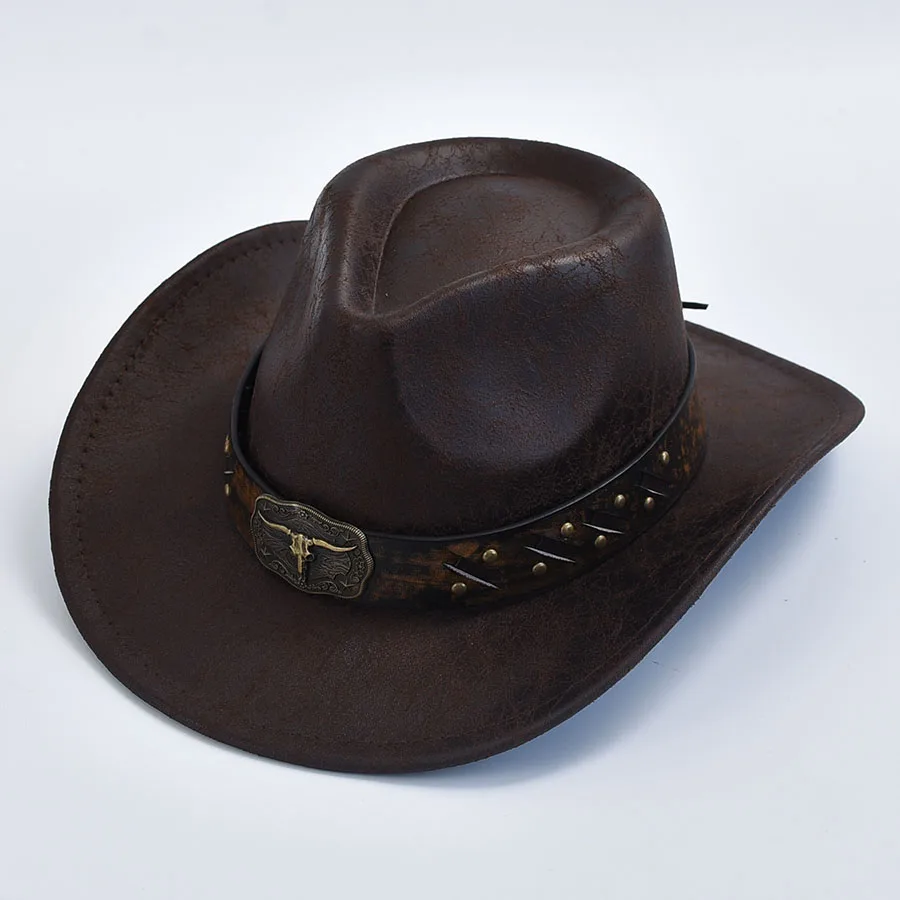 Chapeaux de cowboy western en similicuir – Image 2