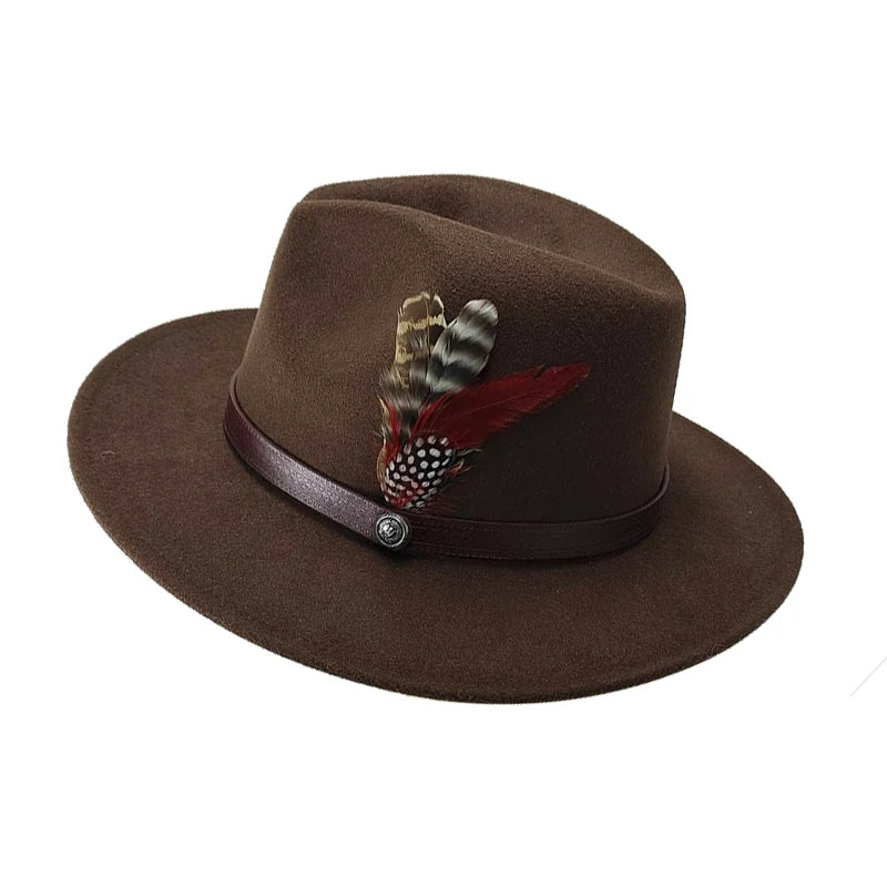 Chapeau Fedora Coton – Plume Décorative – Image 3