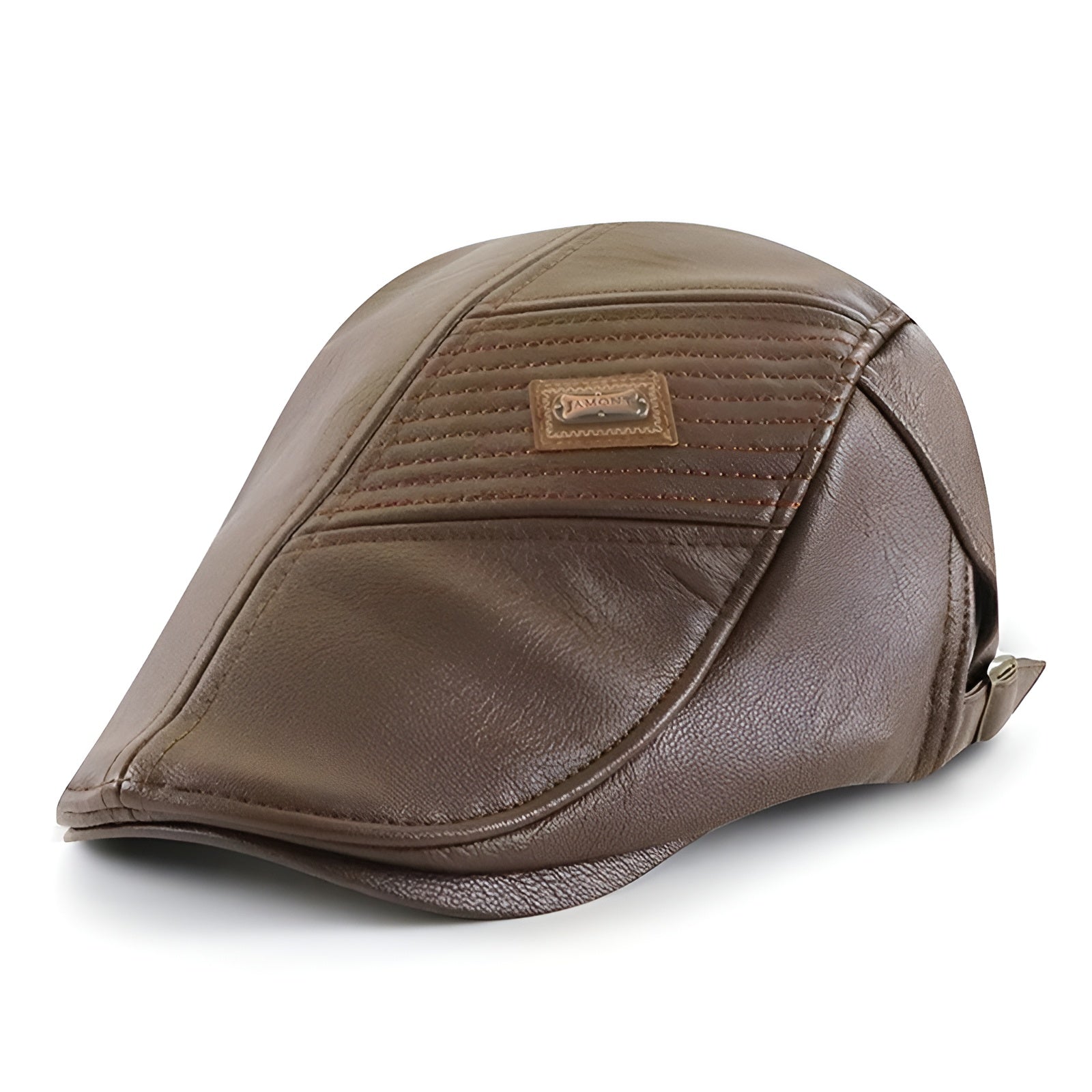 Béret Homme en Cuir avec Détails Matelassés - Aventura – Image 3