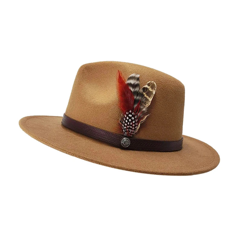 Chapeau Fedora Coton – Plume Décorative – Image 2