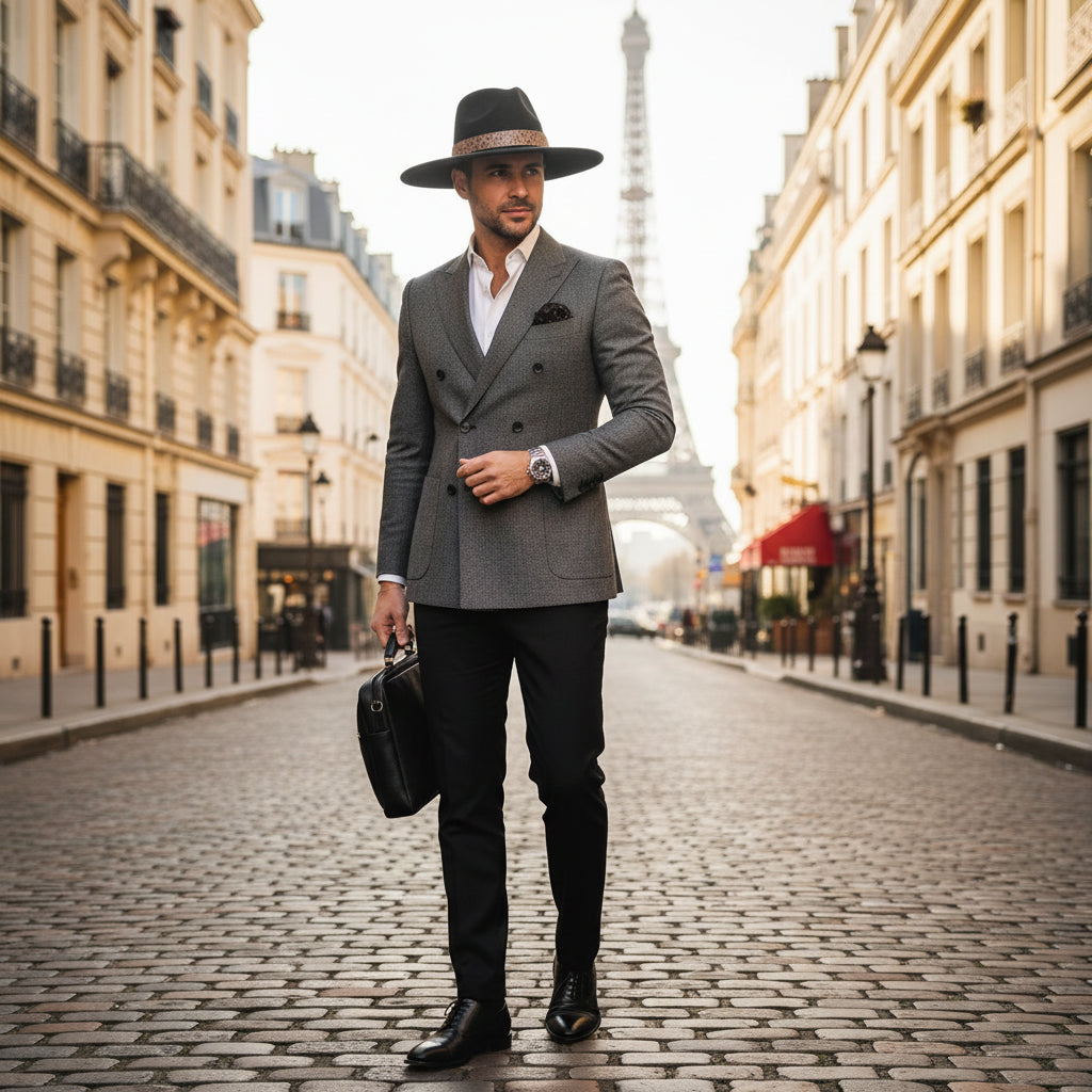 Chapeau Fedora Effet Suédine – Bandeau