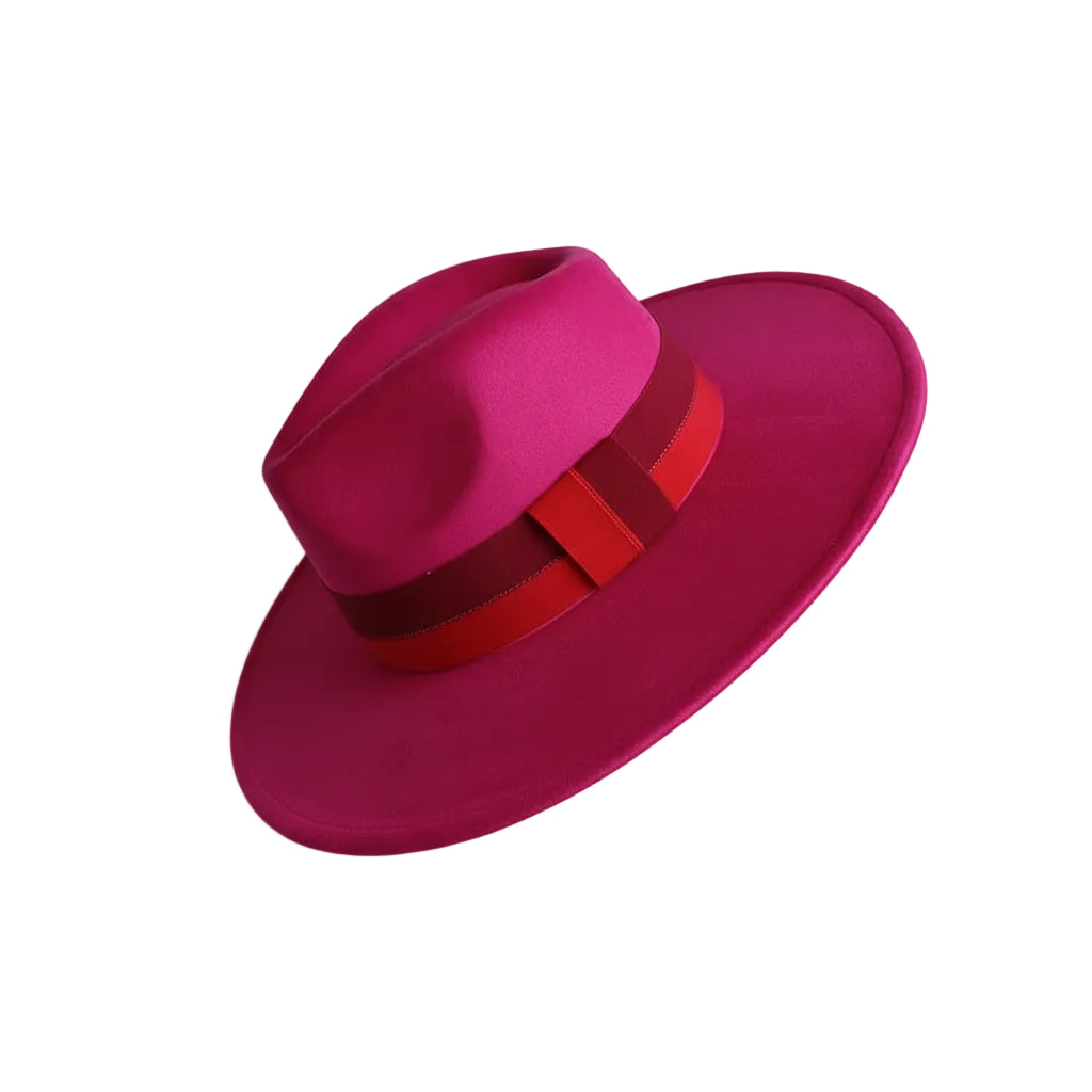 Chapeau Fedora Suédine – Bord Large et Ruban Contrasté – Image 9