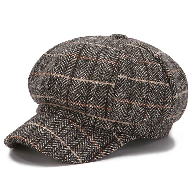 Béret Casquette Gavroche Femme à Carreaux - Gridin – Image 5