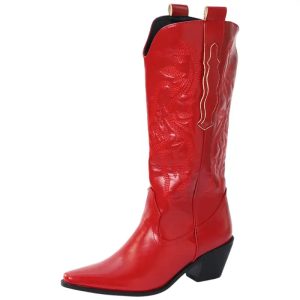 Bottes Cowboy Rouges Femme