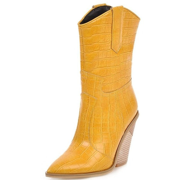Bottes Western Jaunes pour Femme – Image 2