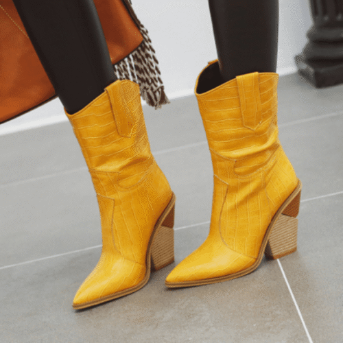 botte-western-femme-jaune-2.png Bottes Western Jaunes pour Femme