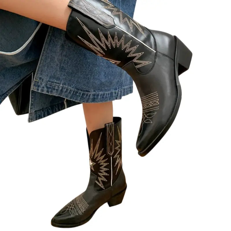 Bottes Cowboy en Cuir pour Femme