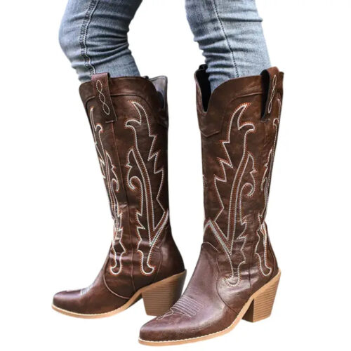 bottes-western-femme-marron-2.jpg Bottes Western Marron pour Femme