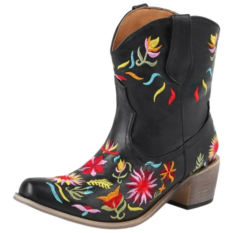 Bottines Cowboy Femme Noires – Image 2