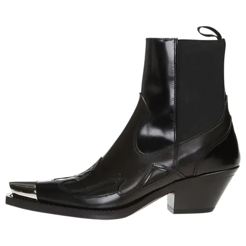 Bottines Style Cowboy Noires – Image 2