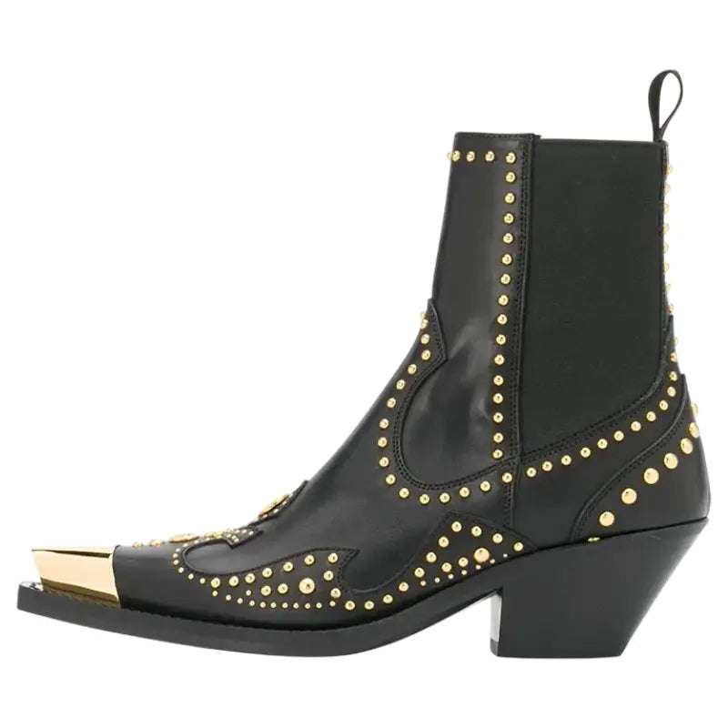 Bottines Style Cowboy Noires – Image 3