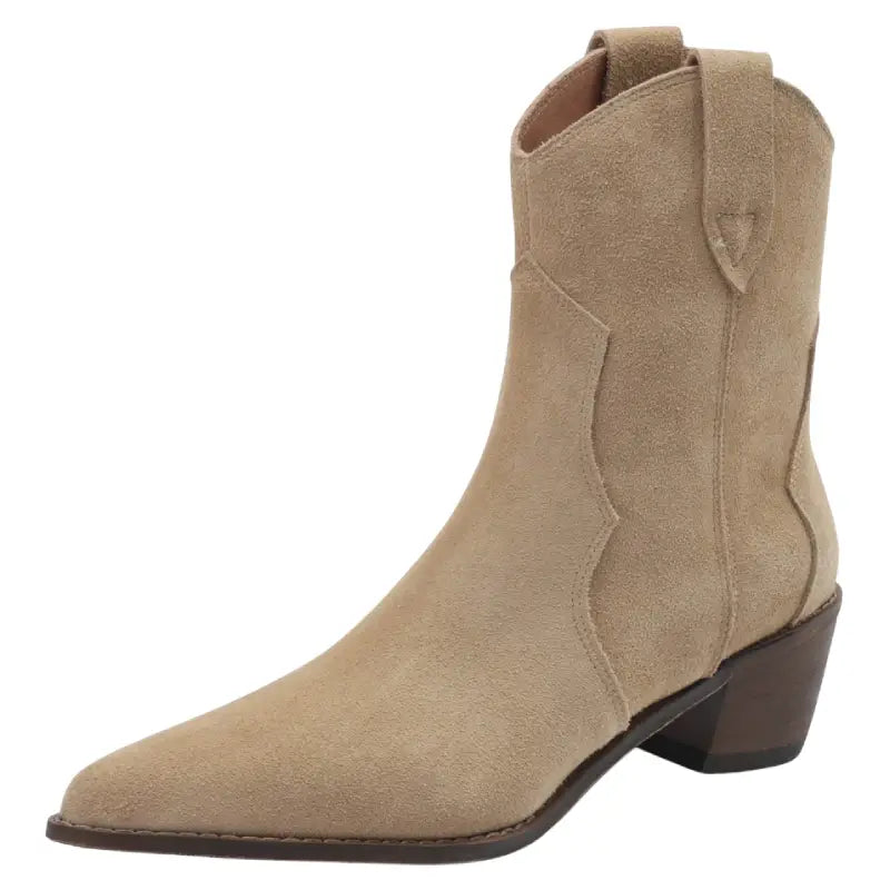 Bottines Santiag Femme Beiges – Image 2