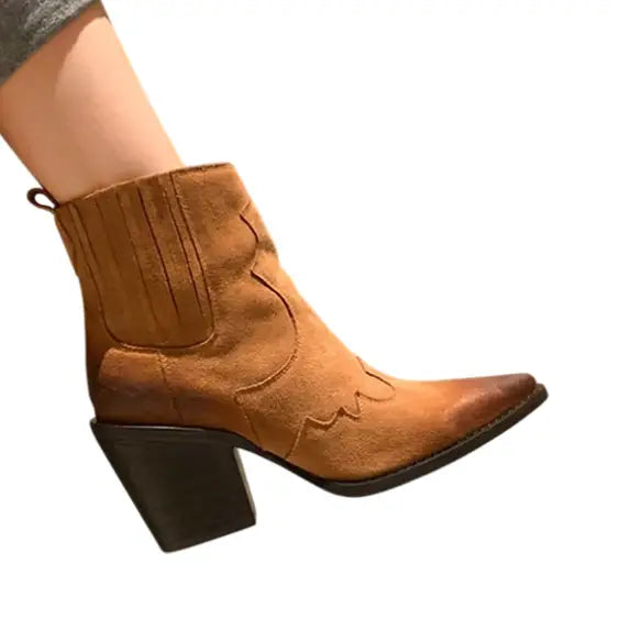 Bottines Santiags Camel pour Femme