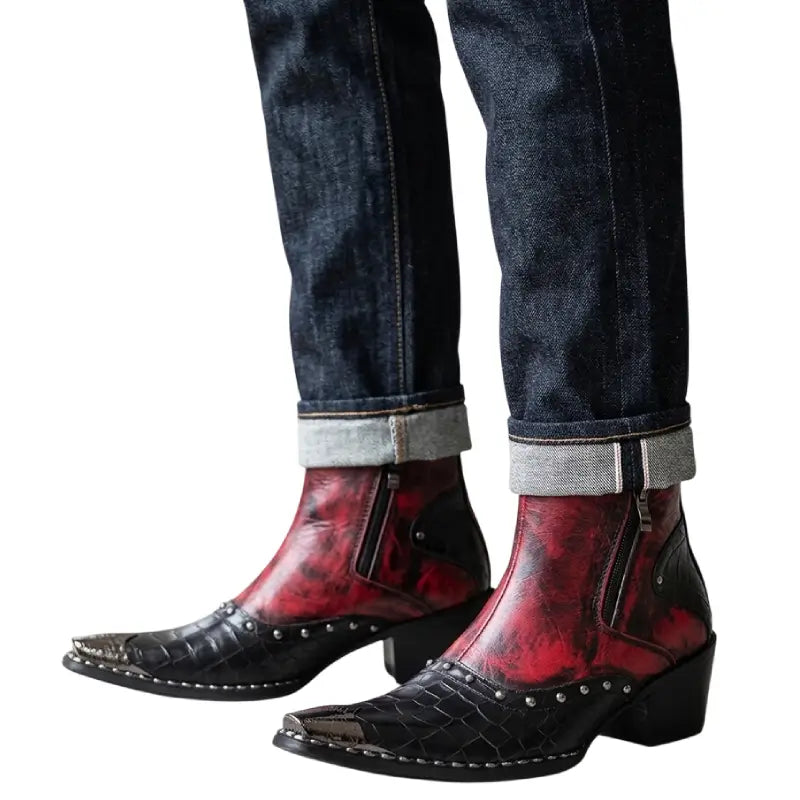 Bottines Western Cloutées