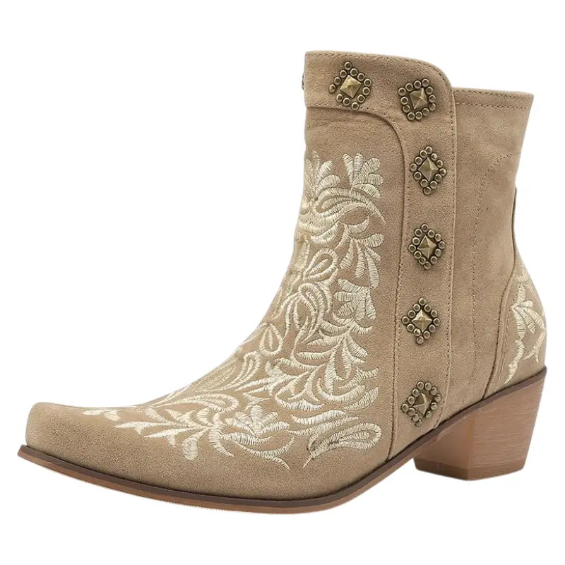 Bottines Western Beiges pour Femme – Image 2