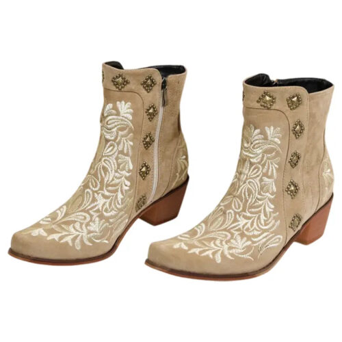 bottines-western-femme-beige-2.jpg Bottines Western Beiges pour Femme
