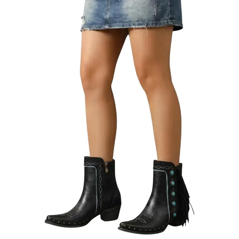 Bottines Western Noires pour Femme