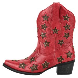 Bottines Western Rouges