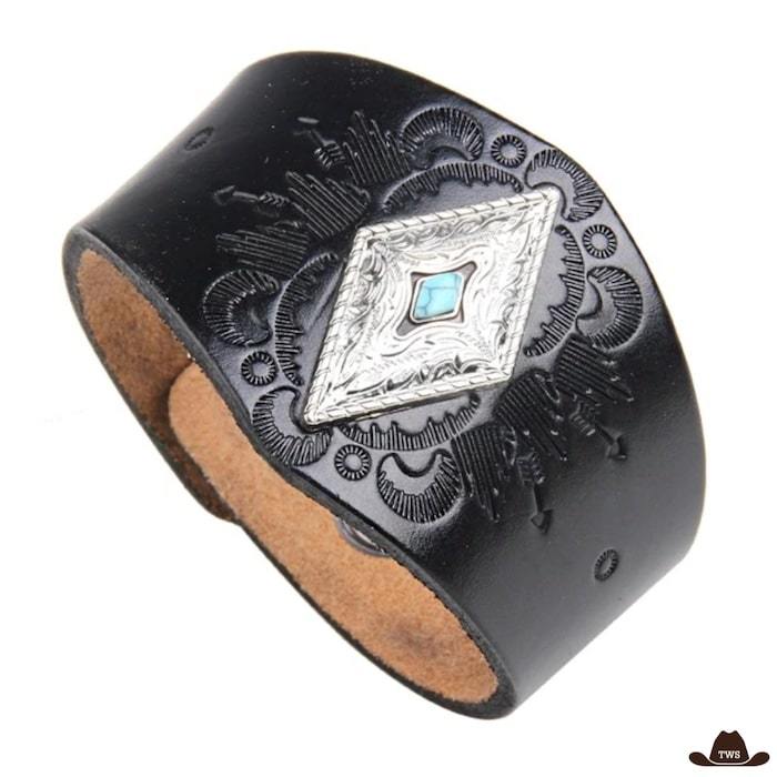 Bracelet Cuir Homme Large Vintage – Image 2