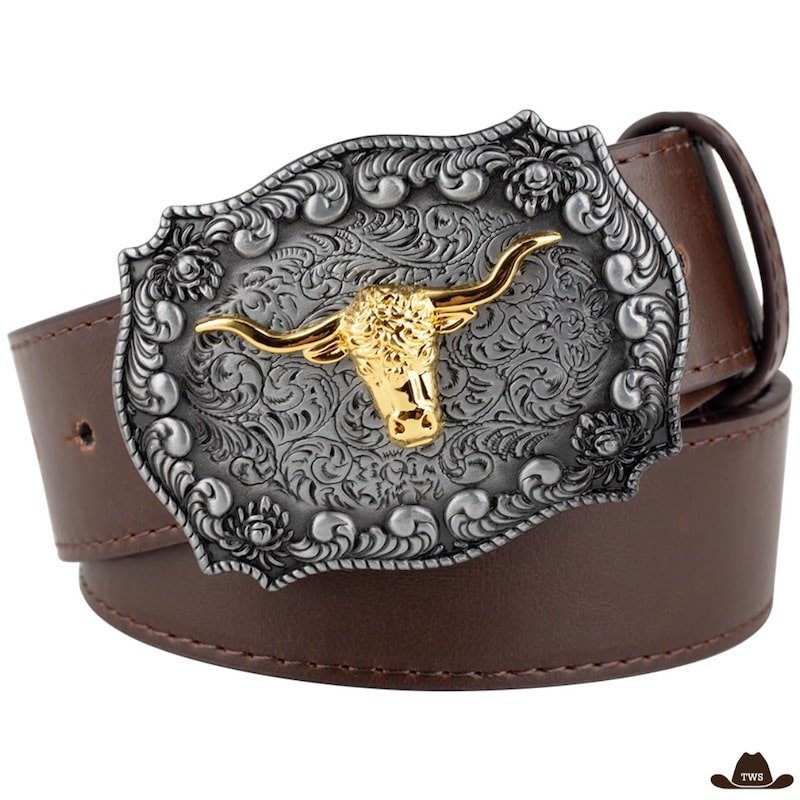 Ceinture Boucle Dorée Cowboy – Image 3