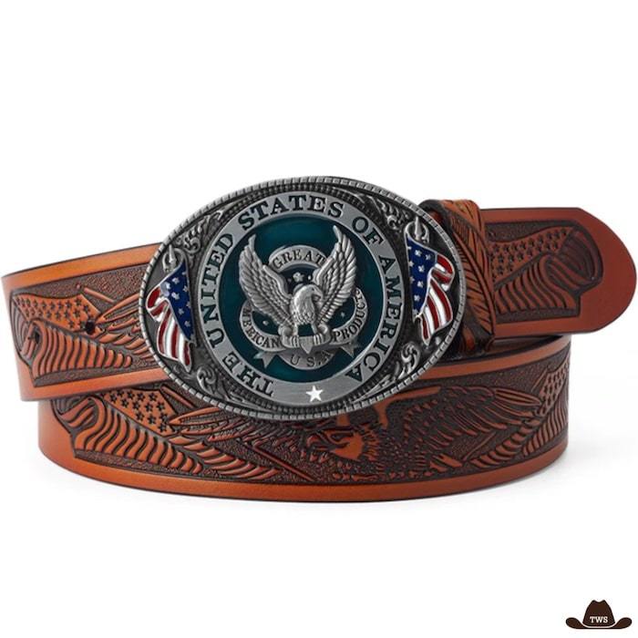 Ceinture Cuir Homme Style Western – Image 3