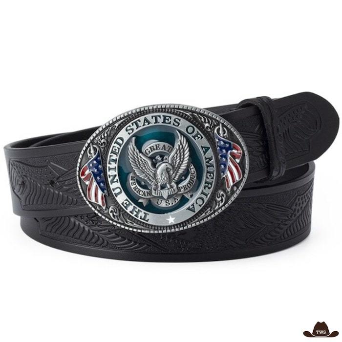 Ceinture Cuir Homme Style Western – Image 4
