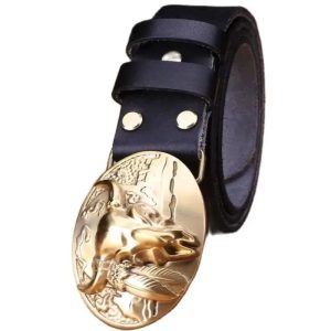 Ceinture Western en Cuir Pleine Fleur