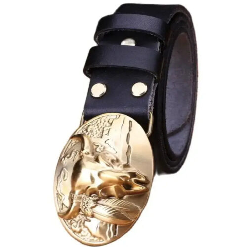 Ceinture Western en Cuir Pleine Fleur