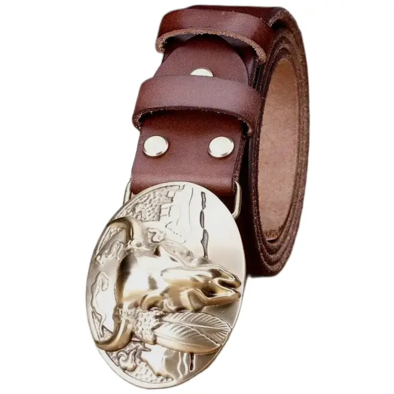 Ceinture Western en Cuir Pleine Fleur – Image 3