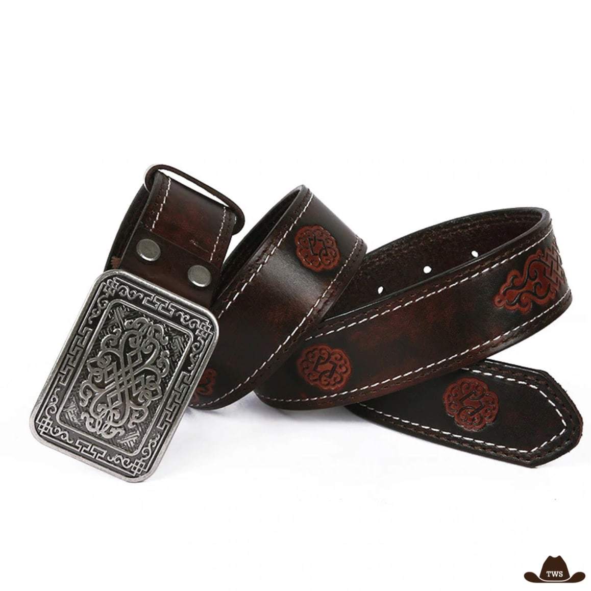 Ceinture Cuir Renfort Épaisse Western – Image 2