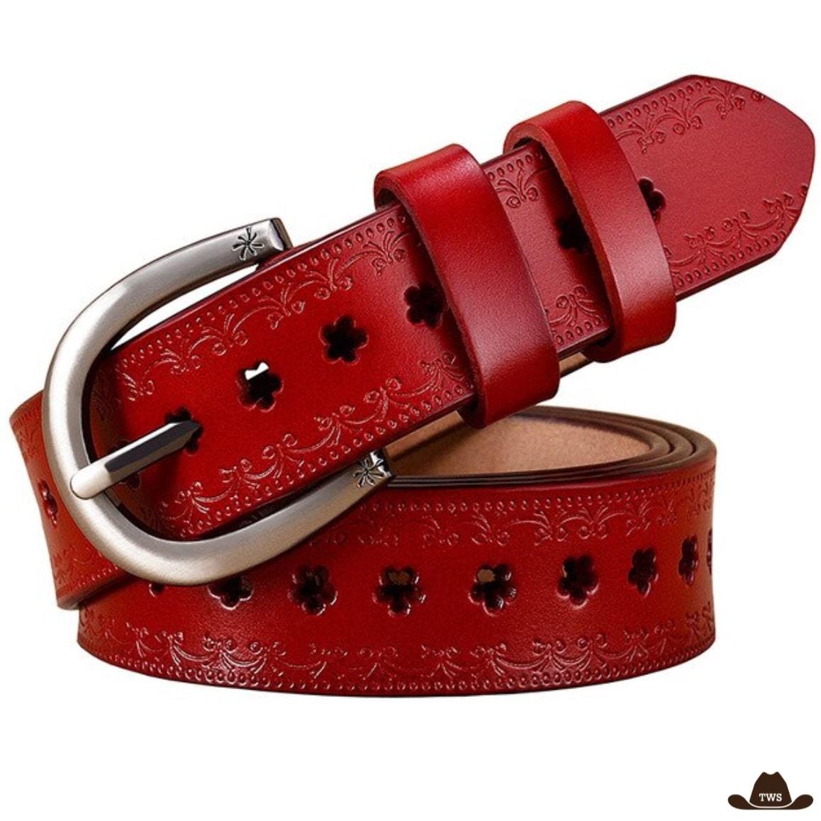 Ceinture Cuir Western Marron Femme – Image 3