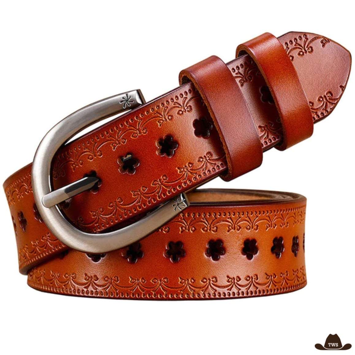 Ceinture Cuir Western Marron Femme – Image 2