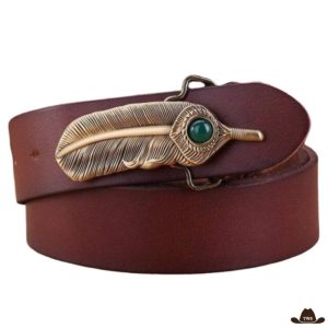 Ceinture en Cuir Western Plume