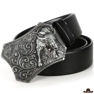 Ceinture Homme Cuir Noir Boucle
