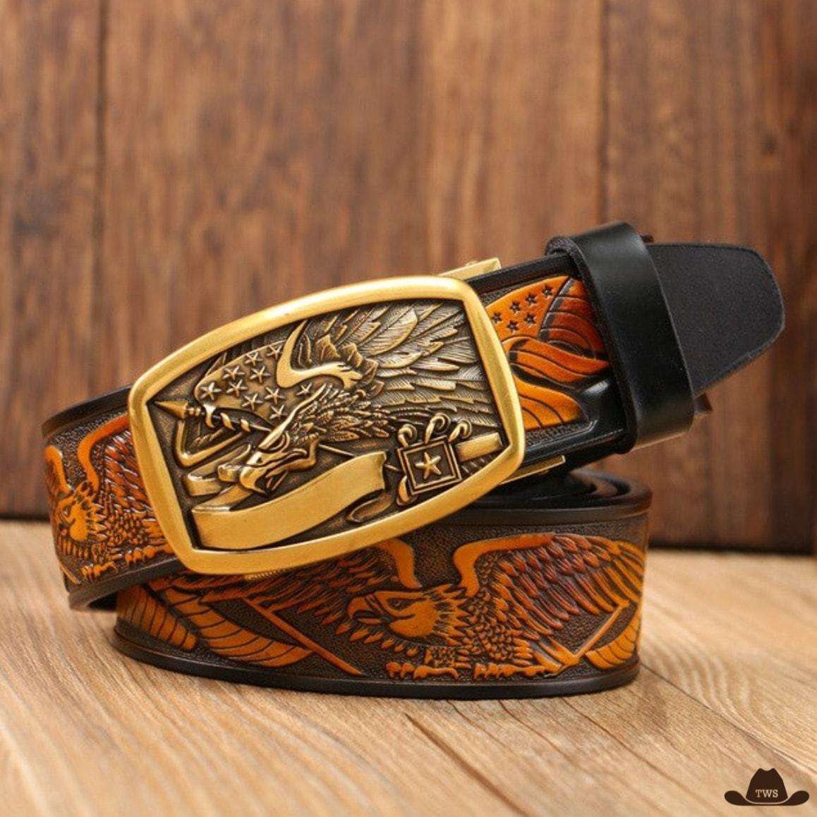 Ceinture Homme Gravée Cowboy – Image 2