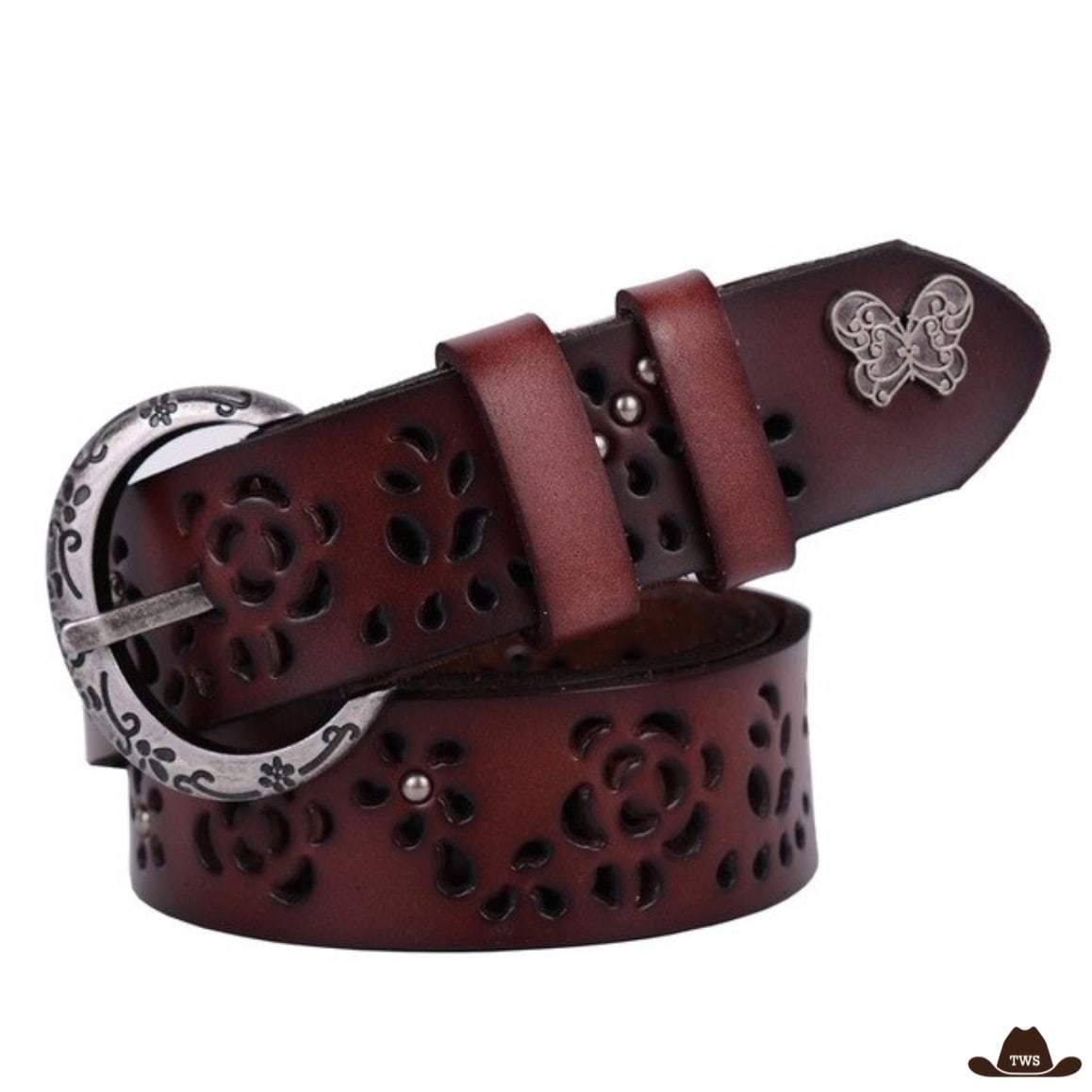 Ceinture Western Femme Cuir Perforé – Image 3