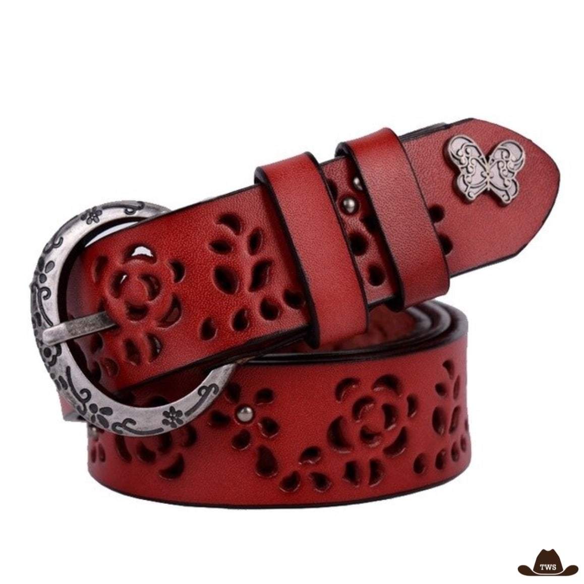 Ceinture Western Femme Cuir Perforé – Image 2