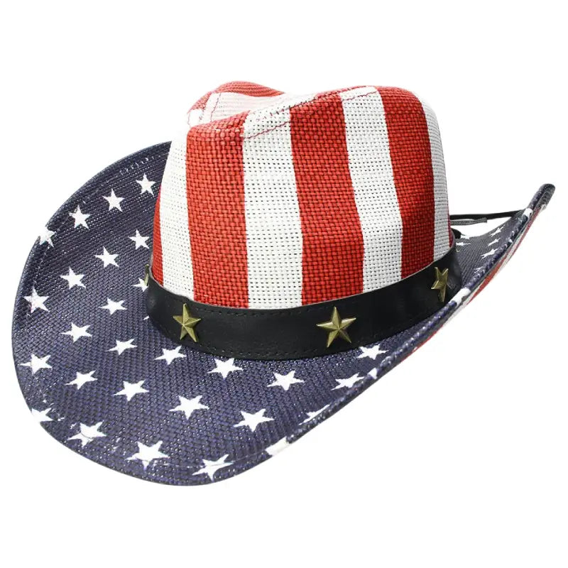 Chapeau de Cowboy Bleu Blanc Rouge
