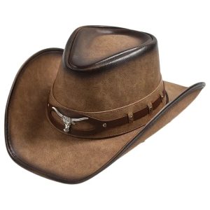 Chapeau de Cowboy en Cuir Homme