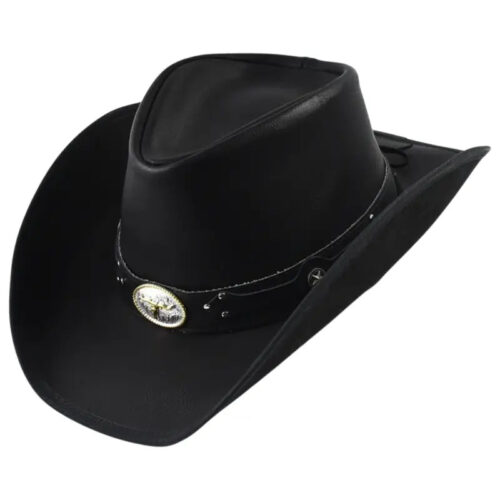 chapeau-cowboy-cuir-noir-1.jpg Chapeau de Cowboy en Cuir Noir