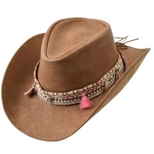 Chapeau de Cowboy Femme en Cuir