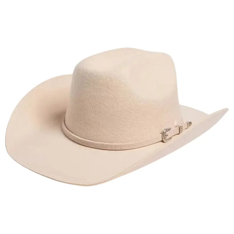 Chapeau de Cowboy en Feutre Beige
