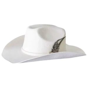 Chapeau de Cowboy en Feutre Blanc