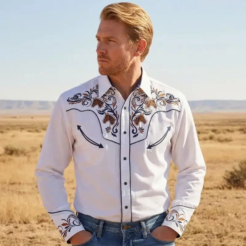 Chemise Cowboy Country Blanche – Image 2