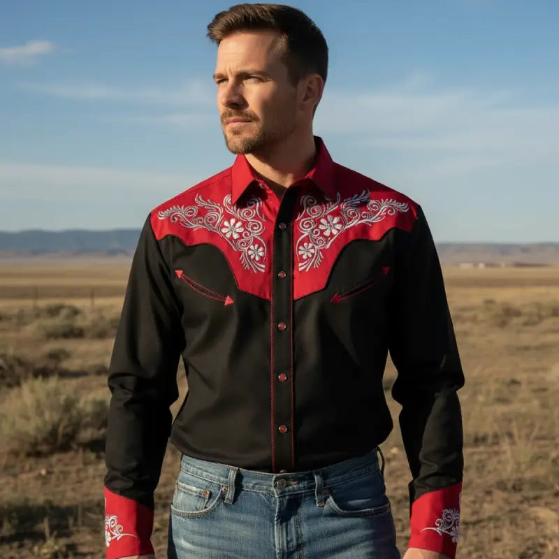 Chemise Cowboy Rouge – Image 2