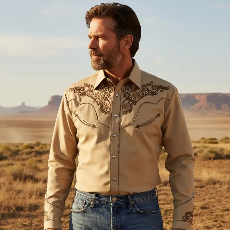 Chemise Western Beige – Image 2