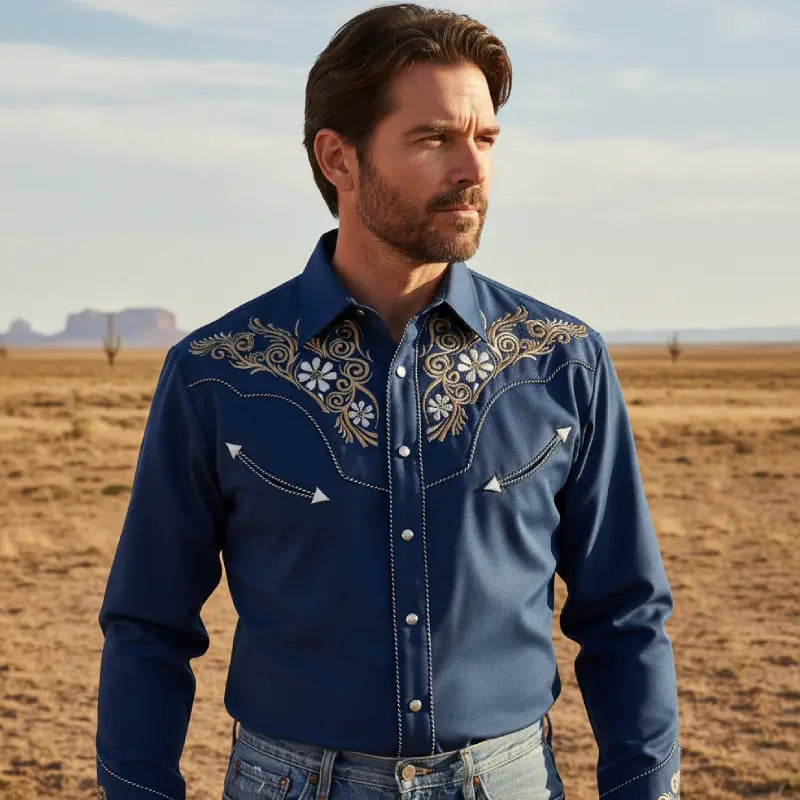 Chemise Western Bleue – Image 2