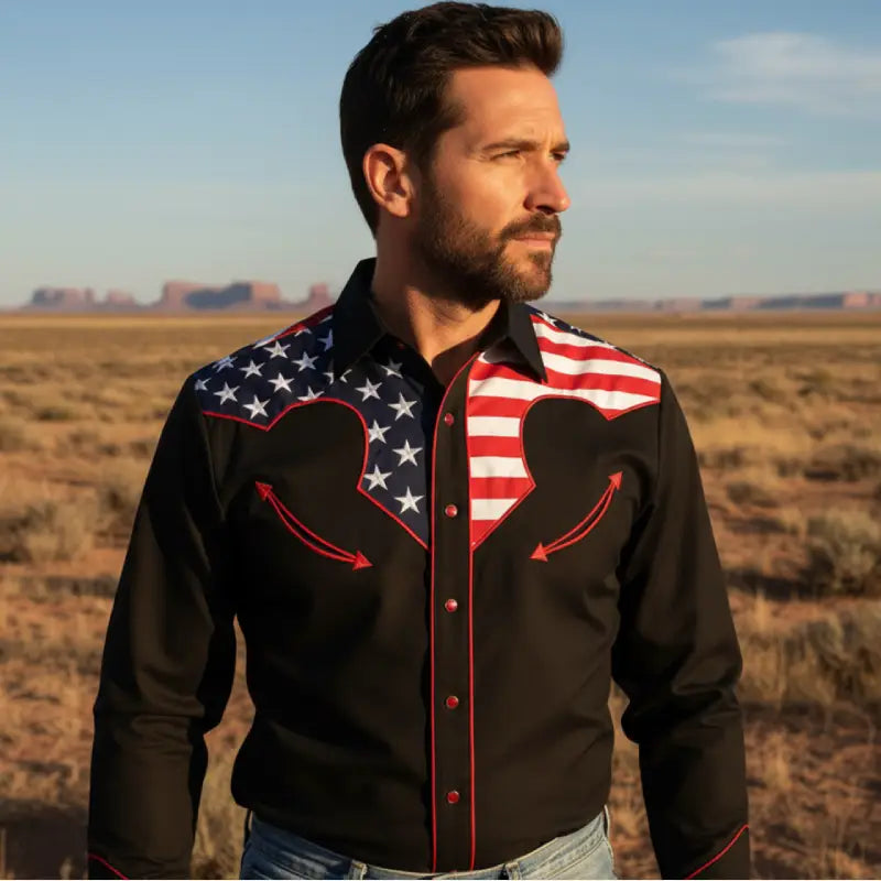 Chemise Western Drapeau US – Image 2