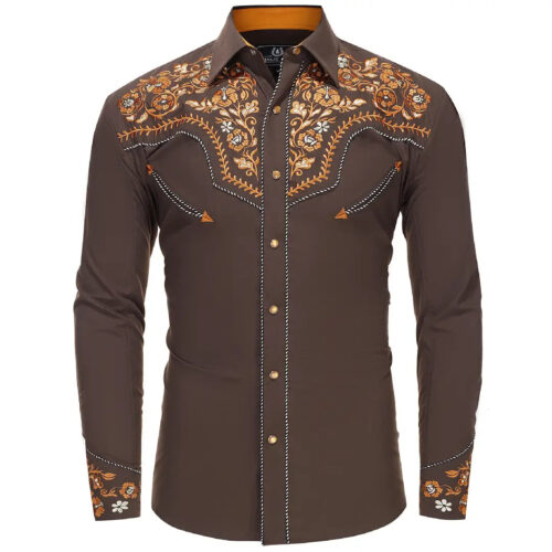 chemise-western-homme-marron-1.jpg Chemise Western Homme Marron