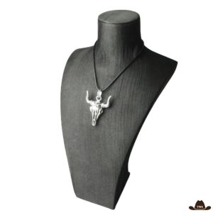 Collier Country Crâne de Buffle (Argent)